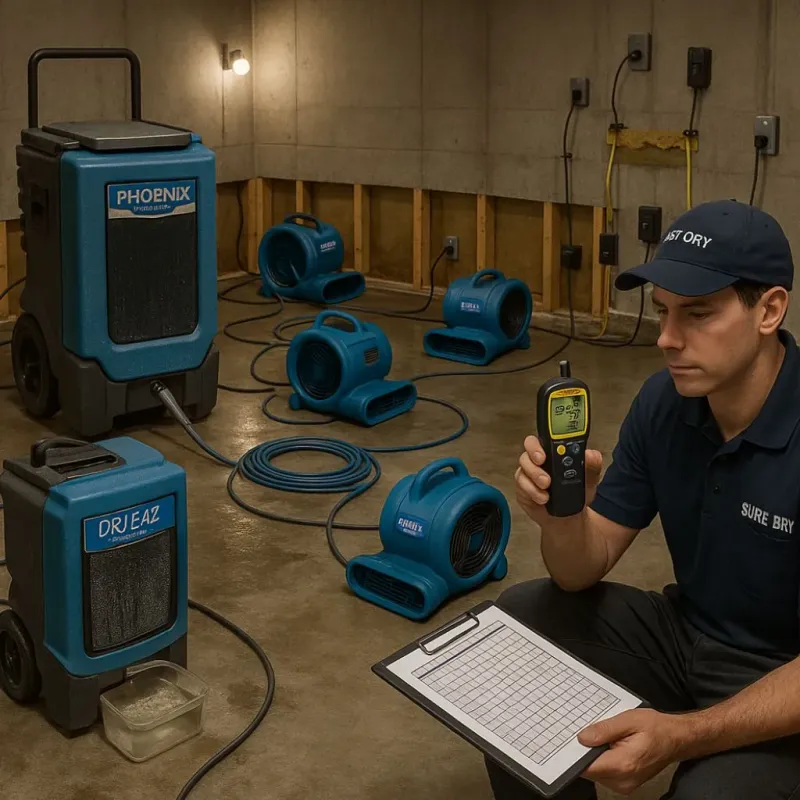 Structural Drying and Dehumidification process in Cottle County, TX